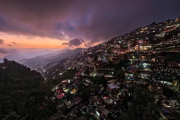 Houses cascading down Shimla's hillsides